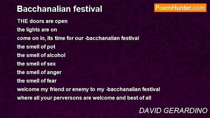 DAVID GERARDINO - Bacchanalian festival