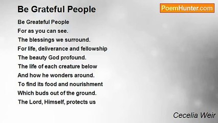Cecelia Weir - Be Grateful People