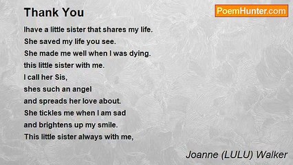 Joanne (LULU) Walker - Thank You