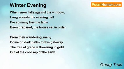 Georg Trakl - Winter Evening