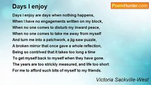 Victoria Sackville-West - Days I enjoy