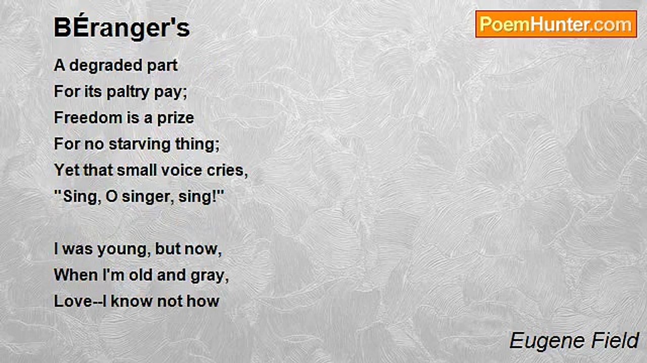 Eugene Field - BÉranger's