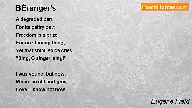 Eugene Field - BÉranger's