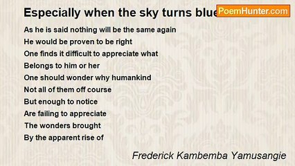 Frederick Kambemba Yamusangie - Especially when the sky turns blue