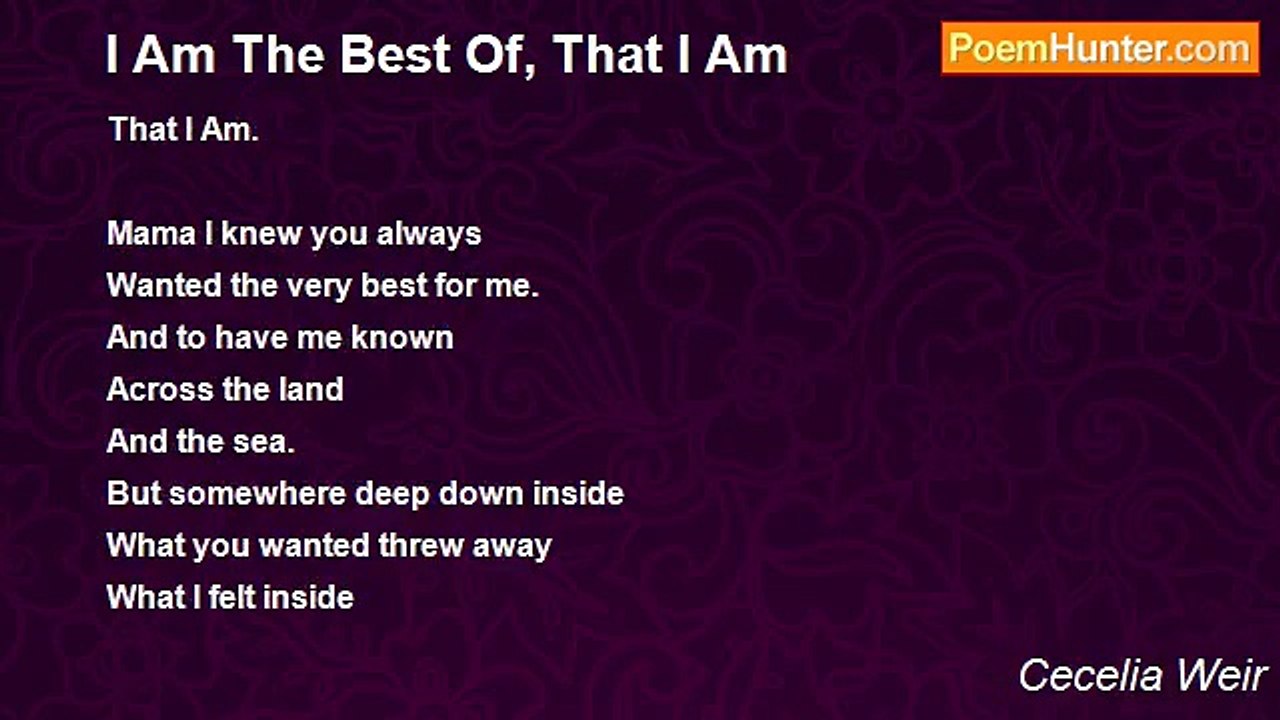 Cecelia Weir - I Am The Best Of, That I Am