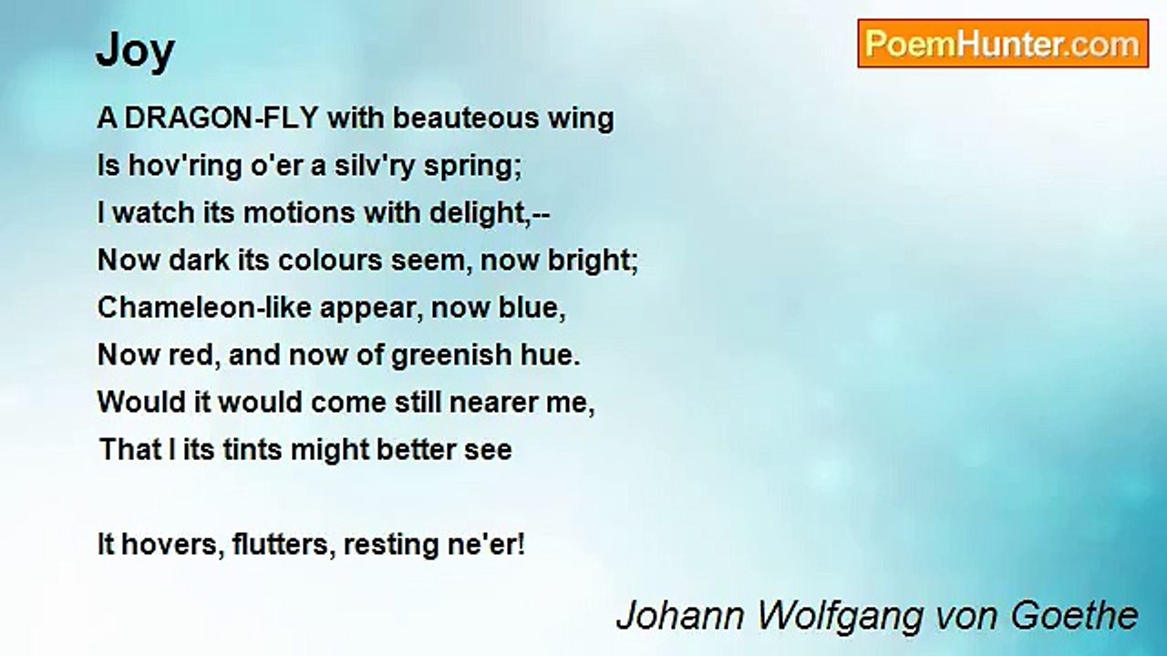 Johann Wolfgang von Goethe - Joy