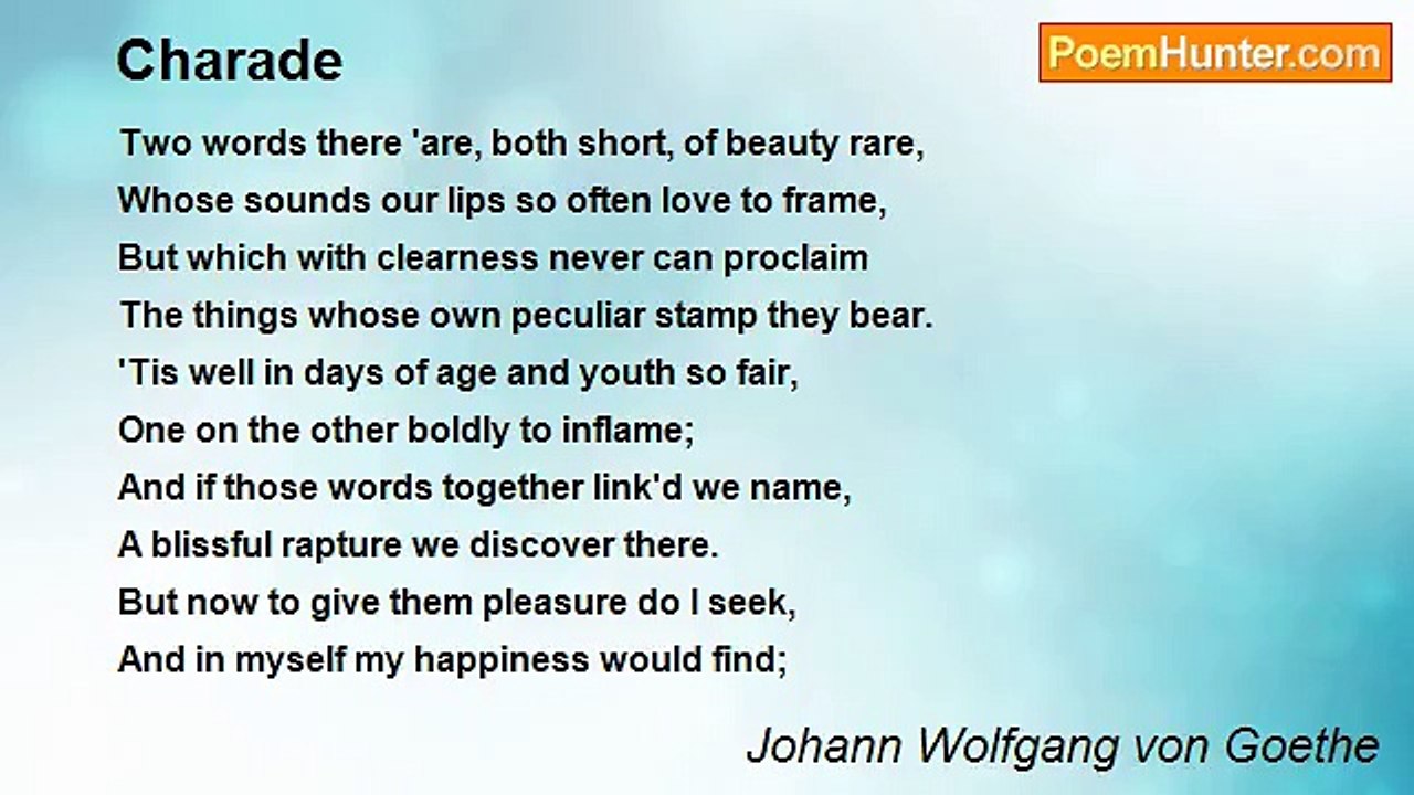 Johann Wolfgang von Goethe - Charade