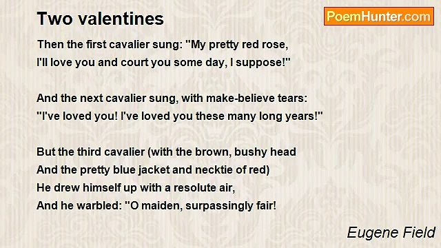 Eugene Field - Two valentines