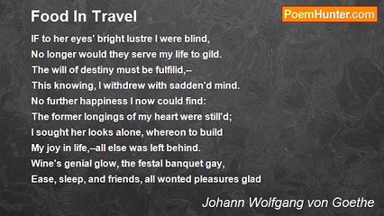 Johann Wolfgang von Goethe - Food In Travel