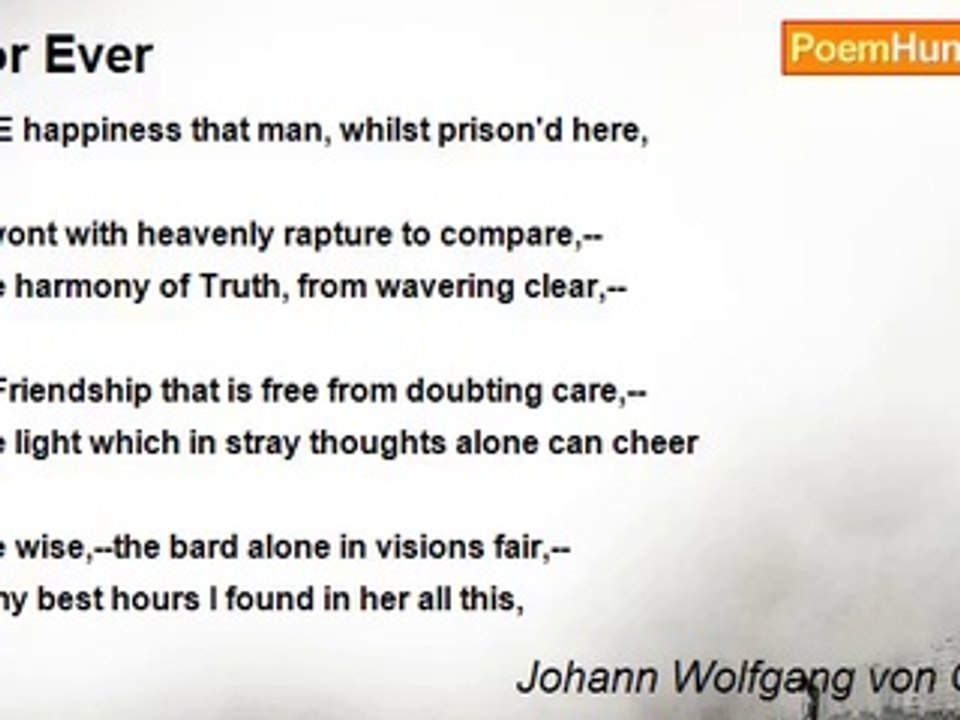 Johann Wolfgang von Goethe - For Ever