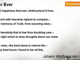 Johann Wolfgang von Goethe - For Ever