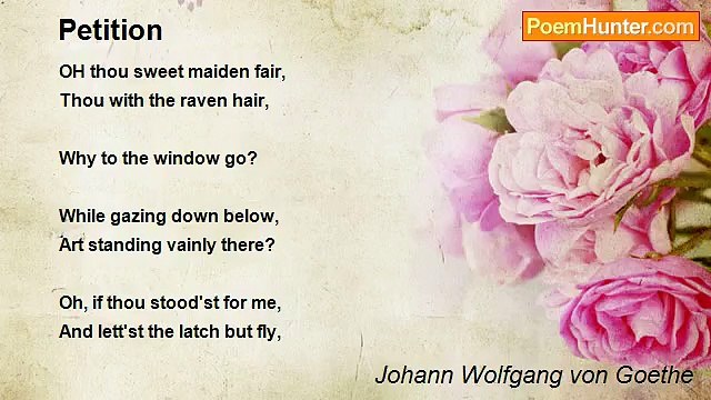 Johann Wolfgang von Goethe - Petition