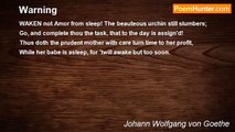 Johann Wolfgang von Goethe - Warning