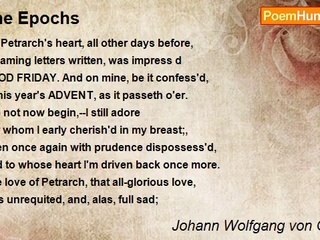 Johann Wolfgang von Goethe - The Epochs
