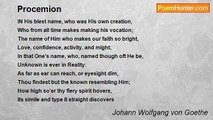 Johann Wolfgang von Goethe - Procemion