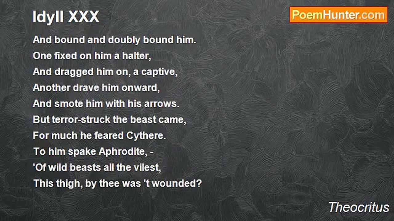 Theocritus - Idyll XXX