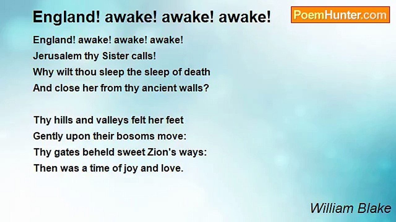 William Blake - England! awake! awake! awake!