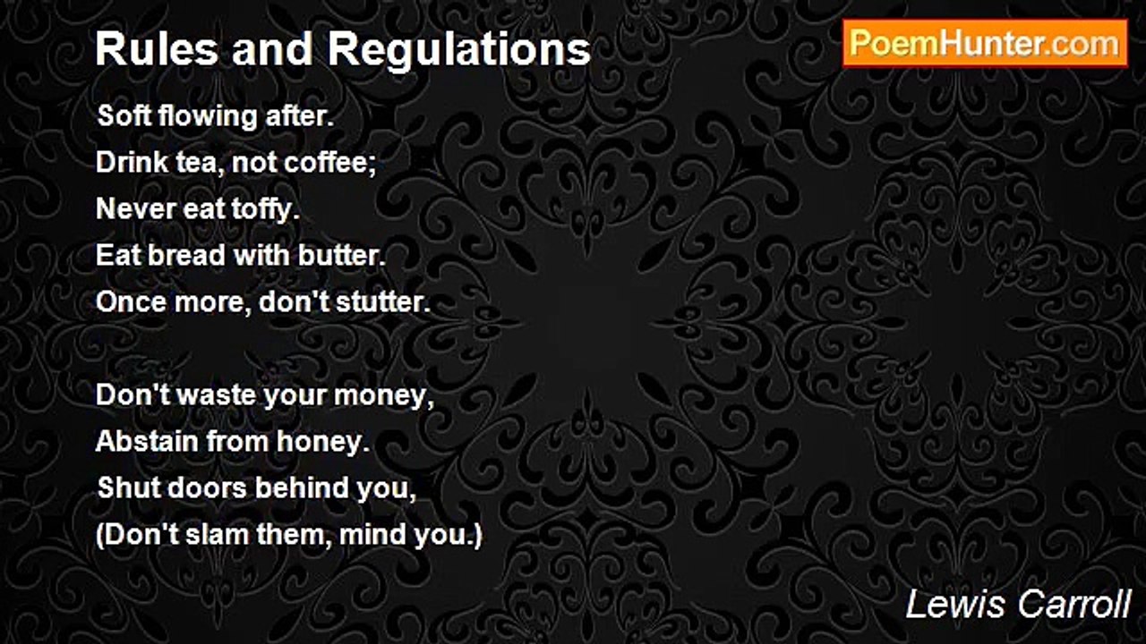 Lewis Carroll - Rules and Regulations