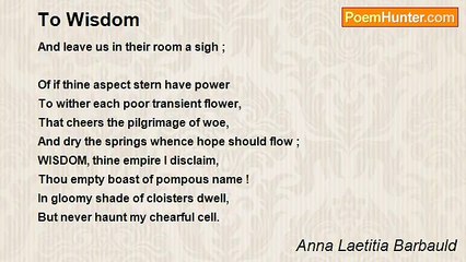 Anna Laetitia Barbauld - To Wisdom
