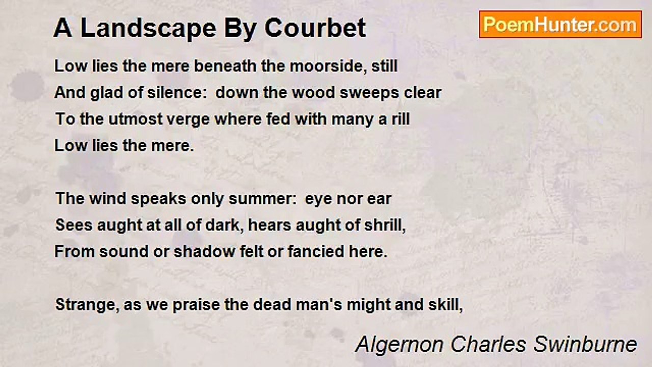 Algernon Charles Swinburne - A Landscape By Cou...