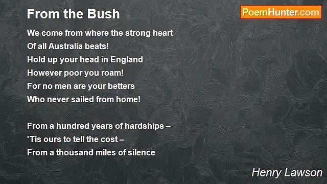 Henry Lawson - From the Bush