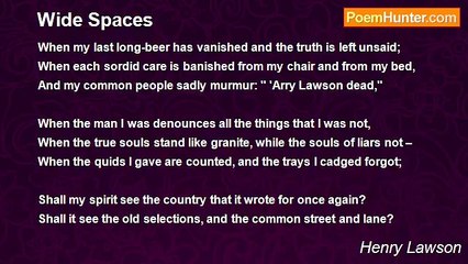 Henry Lawson - Wide Spaces