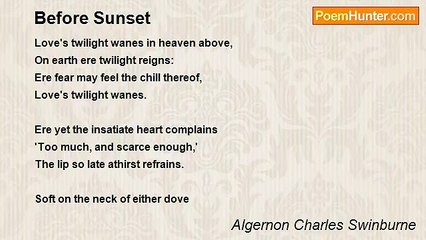 Algernon Charles Swinburne - Before Sunset