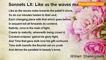 William Shakespeare - Sonnets LX: Like as the waves make towards the pebbl'd shor