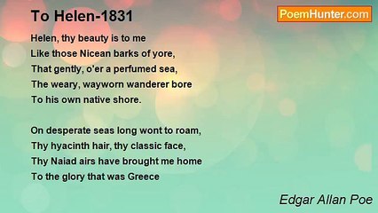 Edgar Allan Poe - To Helen-1831