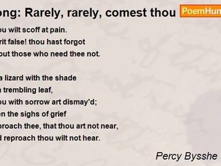 Percy Bysshe Shelley - Song: Rarely, rarely, comest thou