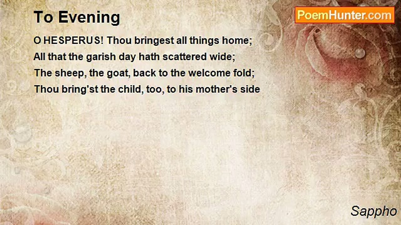 Sappho - To Evening
