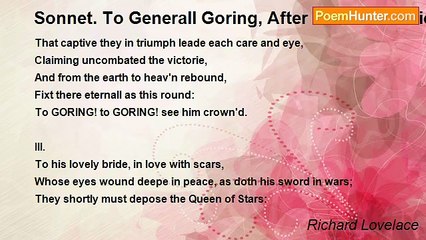Richard Lovelace - Sonnet. To Generall Goring, After The Pacification At Berwi