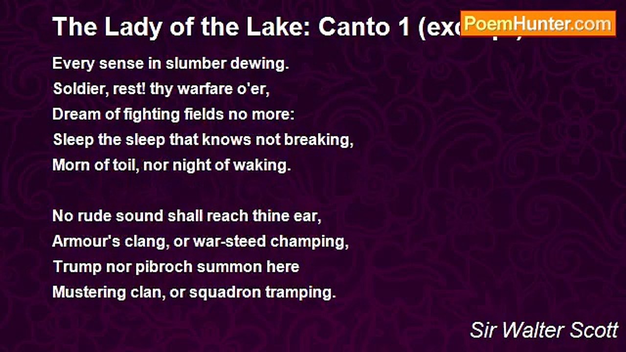 Sir Walter Scott - The Lady of the Lake: Canto 1 (excerpt)