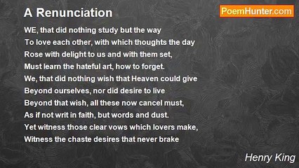 Henry King - A Renunciation