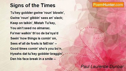 Paul Laurence Dunbar - Signs of the Times