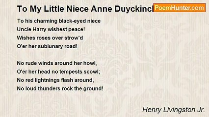 Henry Livingston Jr. - To My Little Niece Anne Duyckinck
