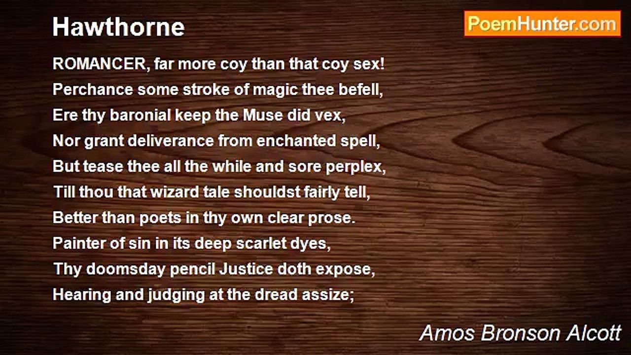Amos Bronson Alcott - Hawthorne