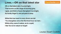 Louisa Stuart Costello - Lines.—Oft on that latest star
