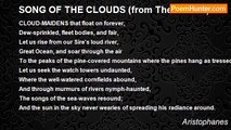 Aristophanes - SONG OF THE CLOUDS (from The Clouds)