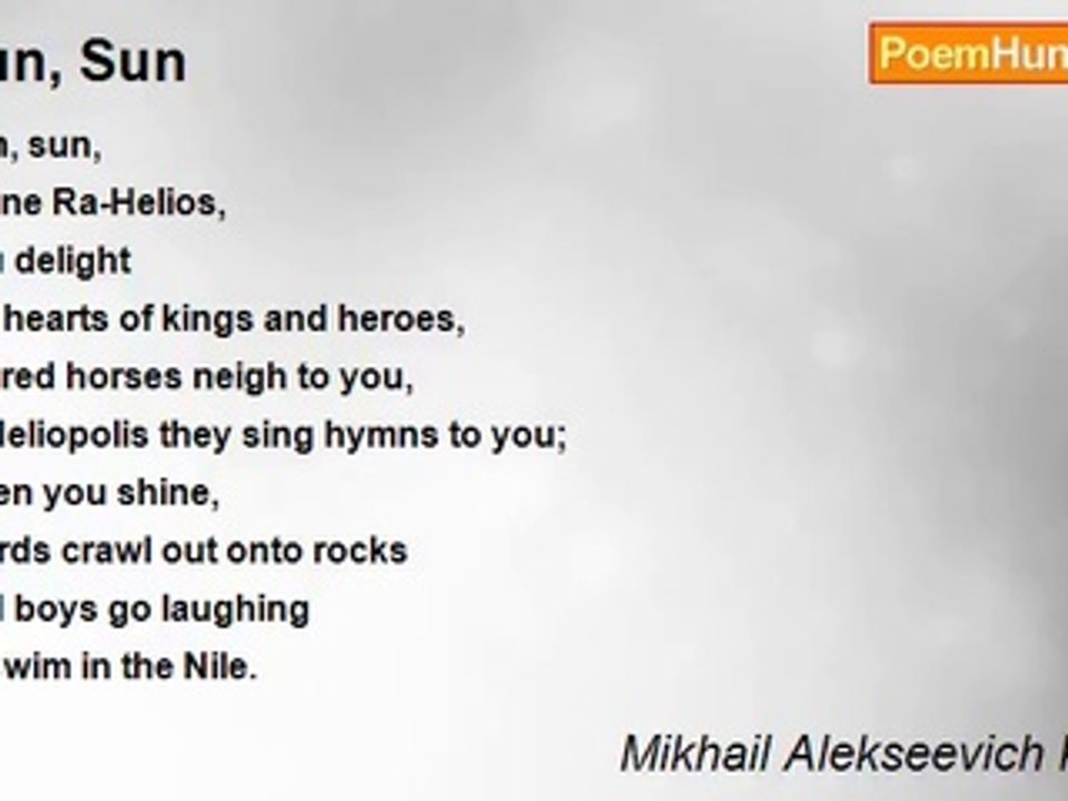 Mikhail Alekseevich Kuzmin - Sun, Sun