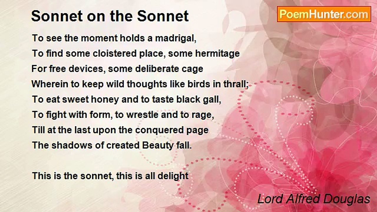 Lord Alfred Douglas - Sonnet on the Sonnet