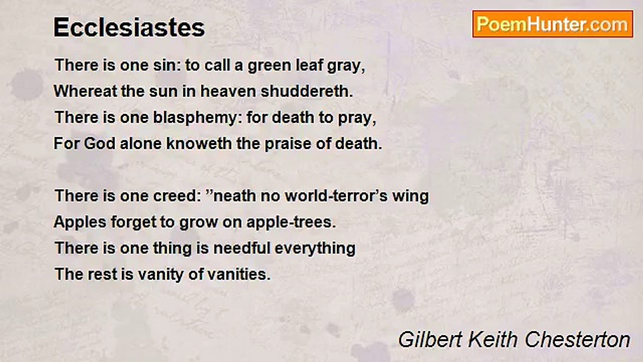 Gilbert Keith Chesterton - Ecclesiastes