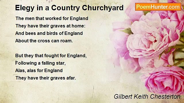 Gilbert Keith Chesterton - Elegy in a Country Churchyard