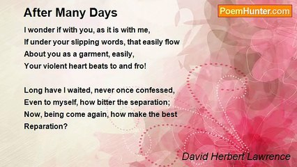 David Herbert Lawrence - After Many Days