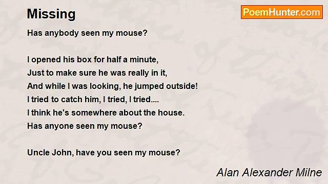 Alan Alexander Milne - Missing