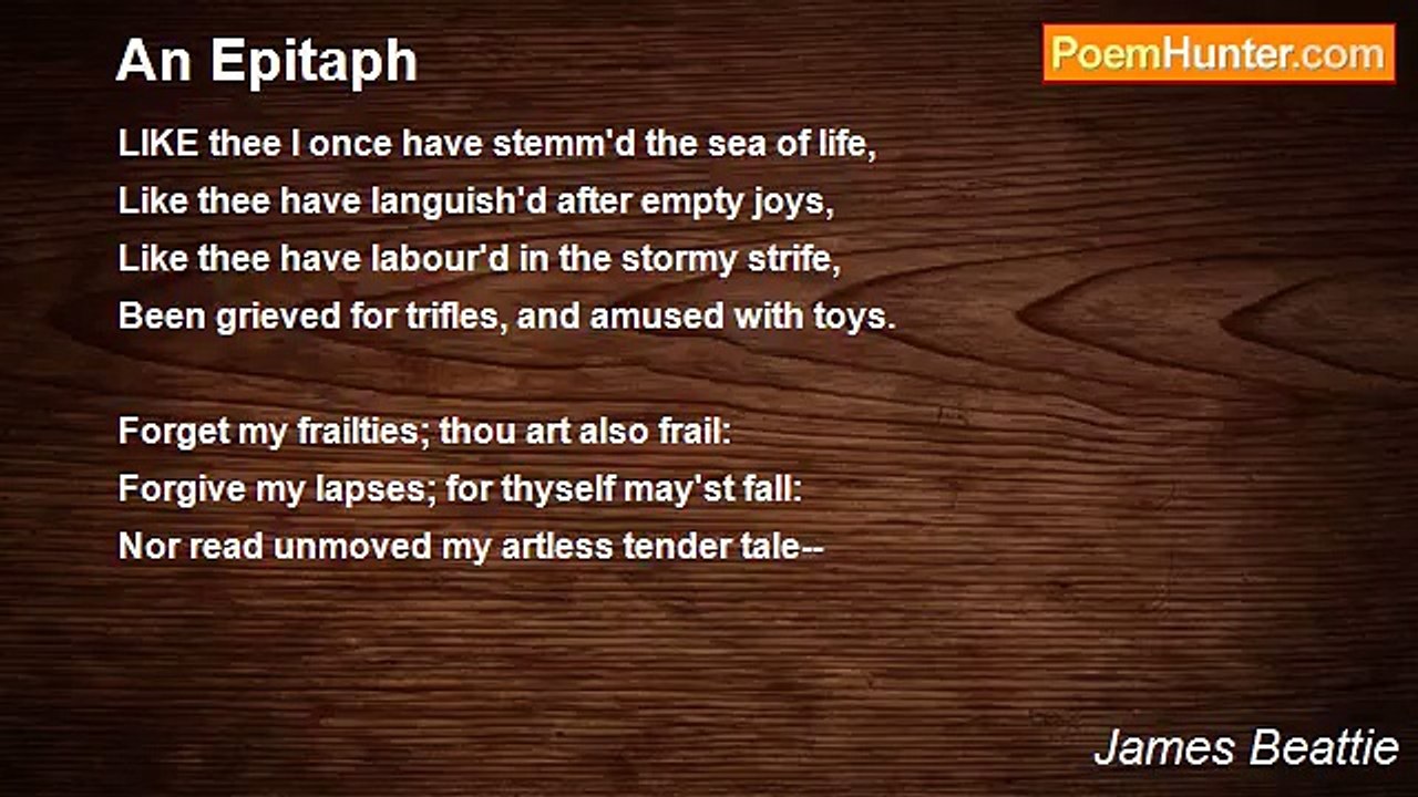 James Beattie - An Epitaph