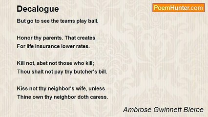 Ambrose Gwinnett Bierce - Decalogue