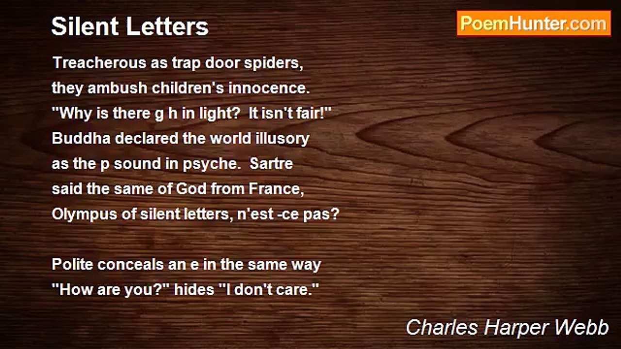 Charles Harper Webb - Silent Letters