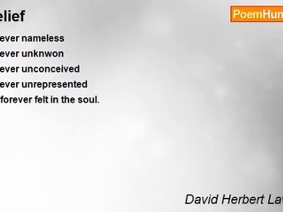 David Herbert Lawrence - Belief