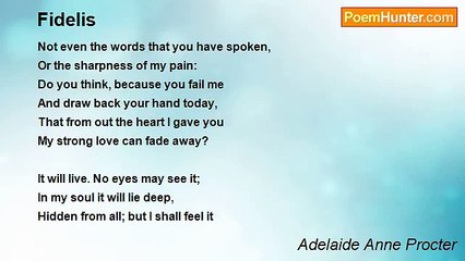 Adelaide Anne Procter - Fidelis